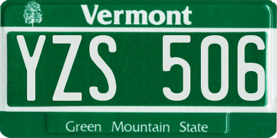 VT license plate YZS506