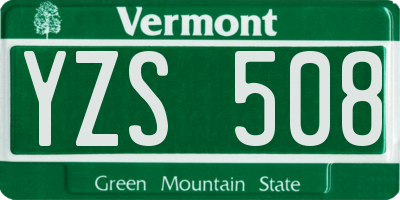 VT license plate YZS508