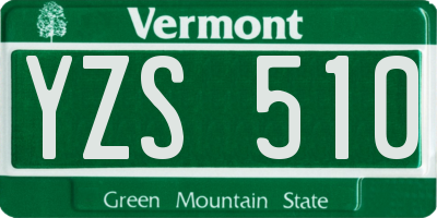 VT license plate YZS510