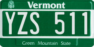 VT license plate YZS511