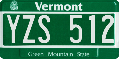 VT license plate YZS512