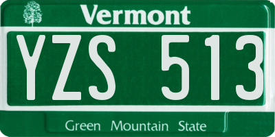 VT license plate YZS513