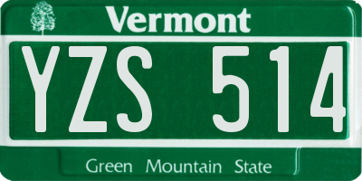 VT license plate YZS514