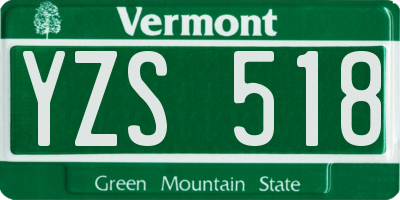 VT license plate YZS518