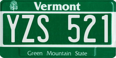VT license plate YZS521