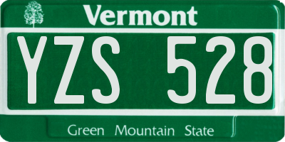 VT license plate YZS528