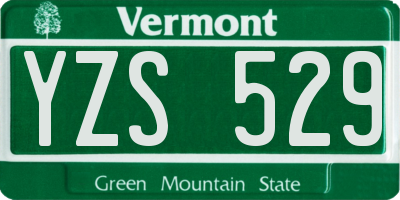 VT license plate YZS529