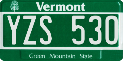 VT license plate YZS530
