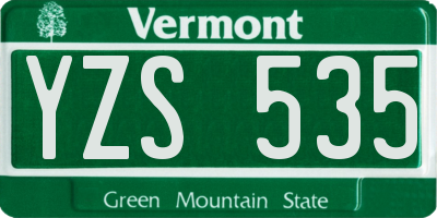VT license plate YZS535