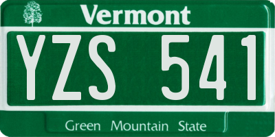 VT license plate YZS541