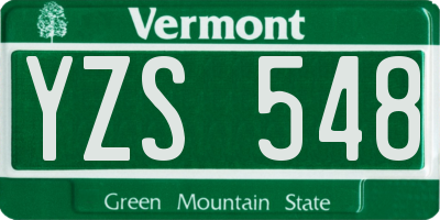 VT license plate YZS548