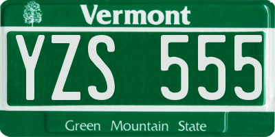 VT license plate YZS555