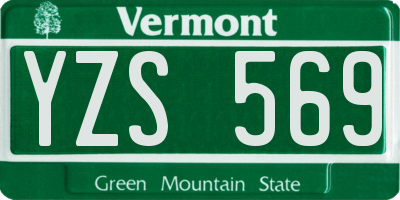 VT license plate YZS569