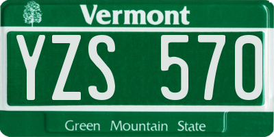 VT license plate YZS570
