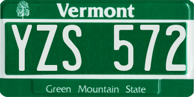 VT license plate YZS572