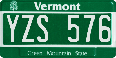 VT license plate YZS576