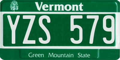 VT license plate YZS579