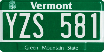 VT license plate YZS581