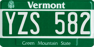 VT license plate YZS582