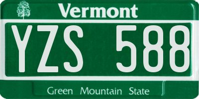 VT license plate YZS588