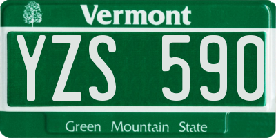 VT license plate YZS590