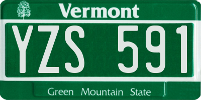 VT license plate YZS591