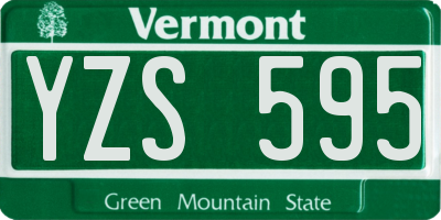 VT license plate YZS595