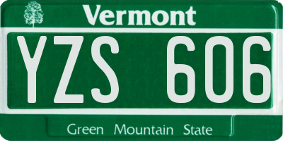 VT license plate YZS606