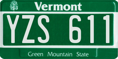 VT license plate YZS611