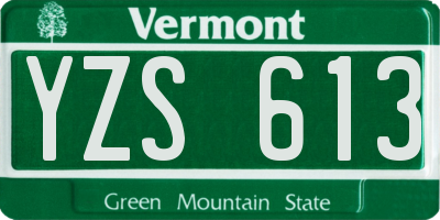 VT license plate YZS613