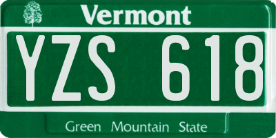 VT license plate YZS618