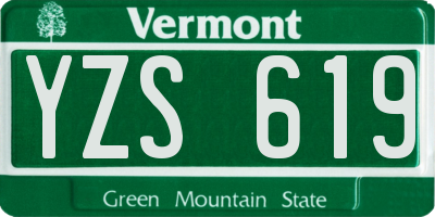 VT license plate YZS619