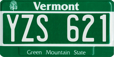 VT license plate YZS621