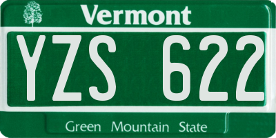VT license plate YZS622