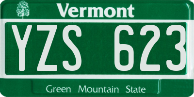 VT license plate YZS623