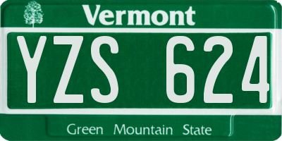 VT license plate YZS624