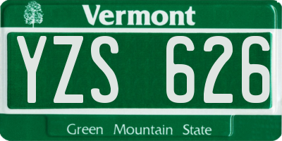 VT license plate YZS626