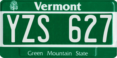 VT license plate YZS627