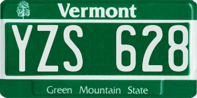 VT license plate YZS628