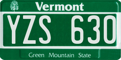VT license plate YZS630