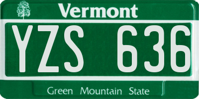 VT license plate YZS636