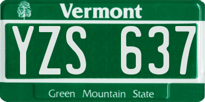 VT license plate YZS637