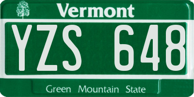 VT license plate YZS648