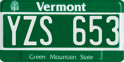 VT license plate YZS653