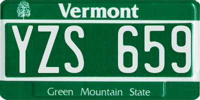 VT license plate YZS659