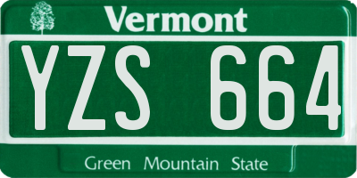 VT license plate YZS664