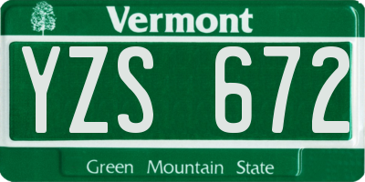 VT license plate YZS672