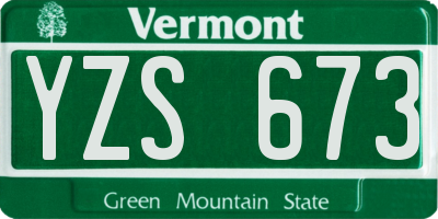 VT license plate YZS673