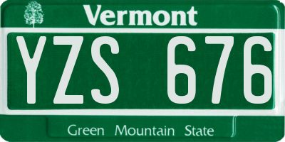 VT license plate YZS676