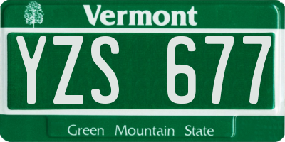 VT license plate YZS677